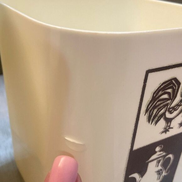 Set of 2 Vintage MCM Lustro-Ware Rooster Nesting Kitchen Canisters Brown Cream - Picture 6 of 12